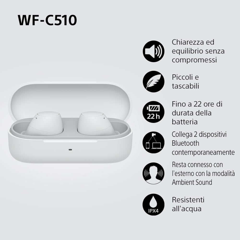 sony-wf-c510-auricolari-true-wireless-bianco image 3