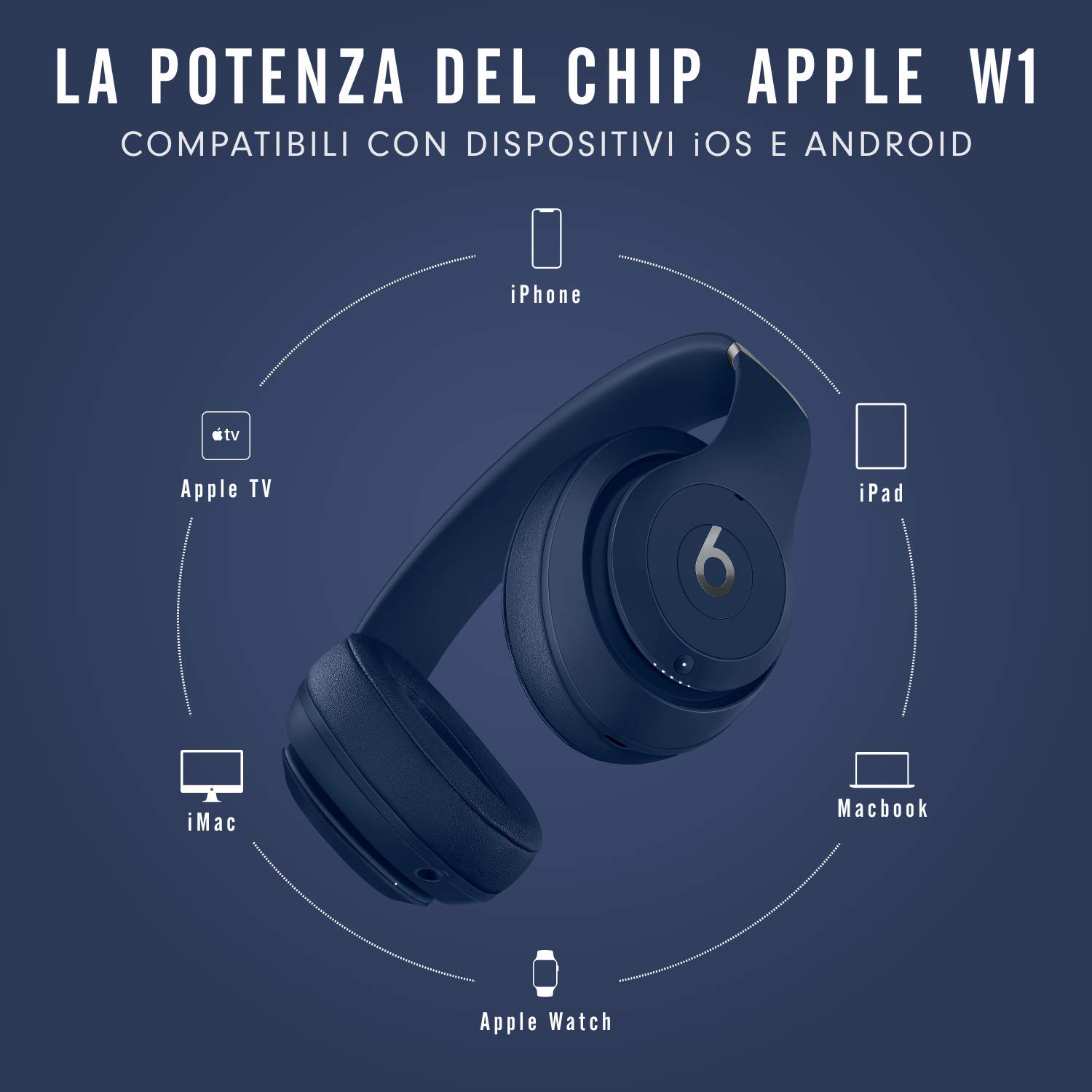 beats-studio3-wireless-cuffie-over-ear-con-pure-anc-chip-apple-w1-bluetooth-clas image 5