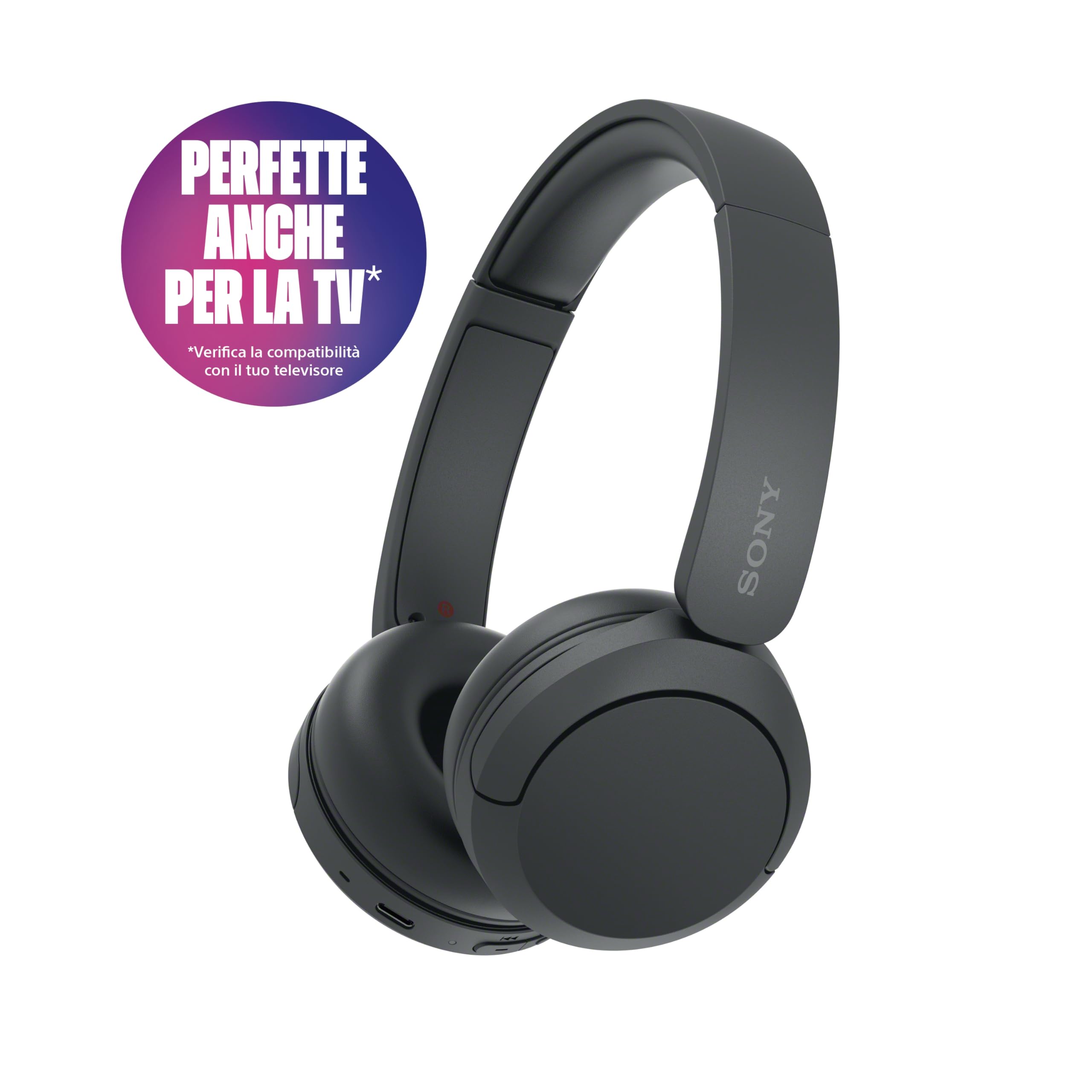 sony-wh-ch520-cuffie-wireless-on-ear-nero-50h-batteria-multipoint-dsee image 3