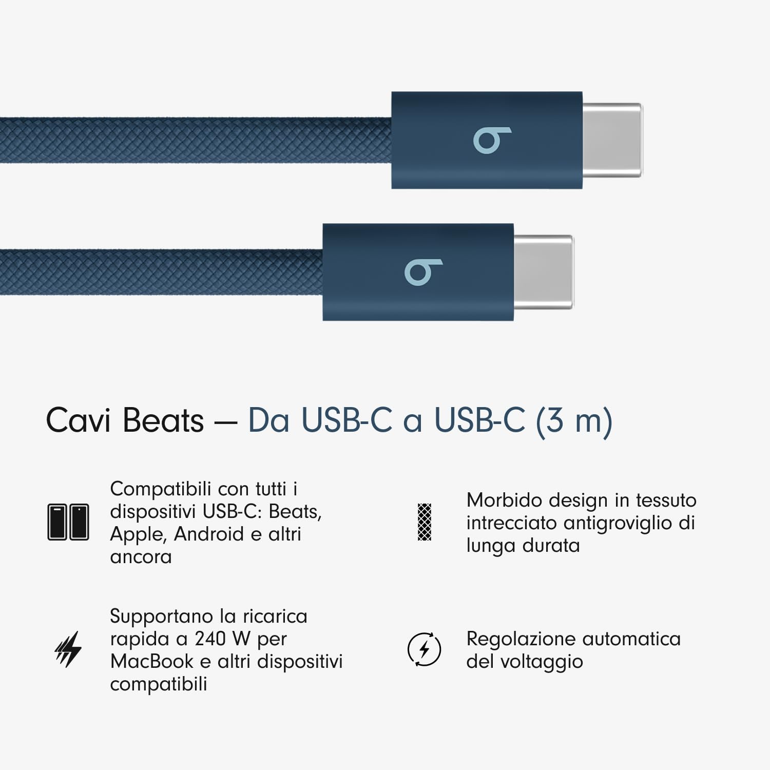 beats-cavo-intrecciato-da-240-w-da-usb-c-a-usb-c-3-m-compatibile-con-iphone-e-an image 2