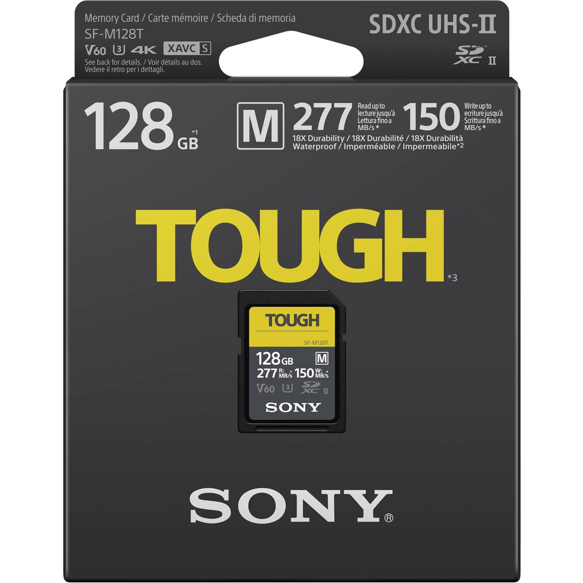 sony-scheda-di-memoria-sdxc-tough-serie-sf-m-128-gb-uhs-ii-v60-277-mb-s-in-lettu image 2