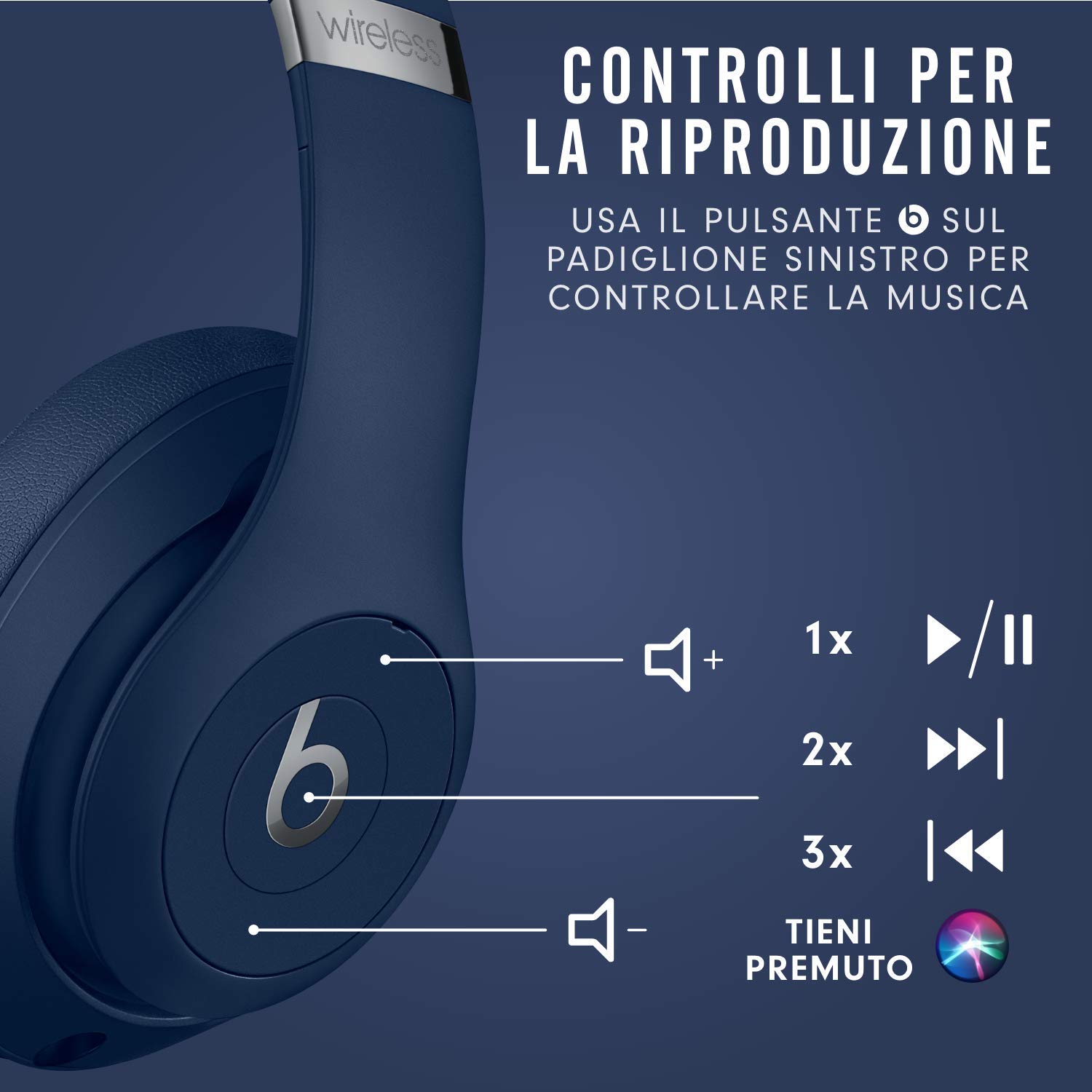 beats-studio3-wireless-cuffie-over-ear-con-pure-anc-chip-apple-w1-bluetooth-clas image 6