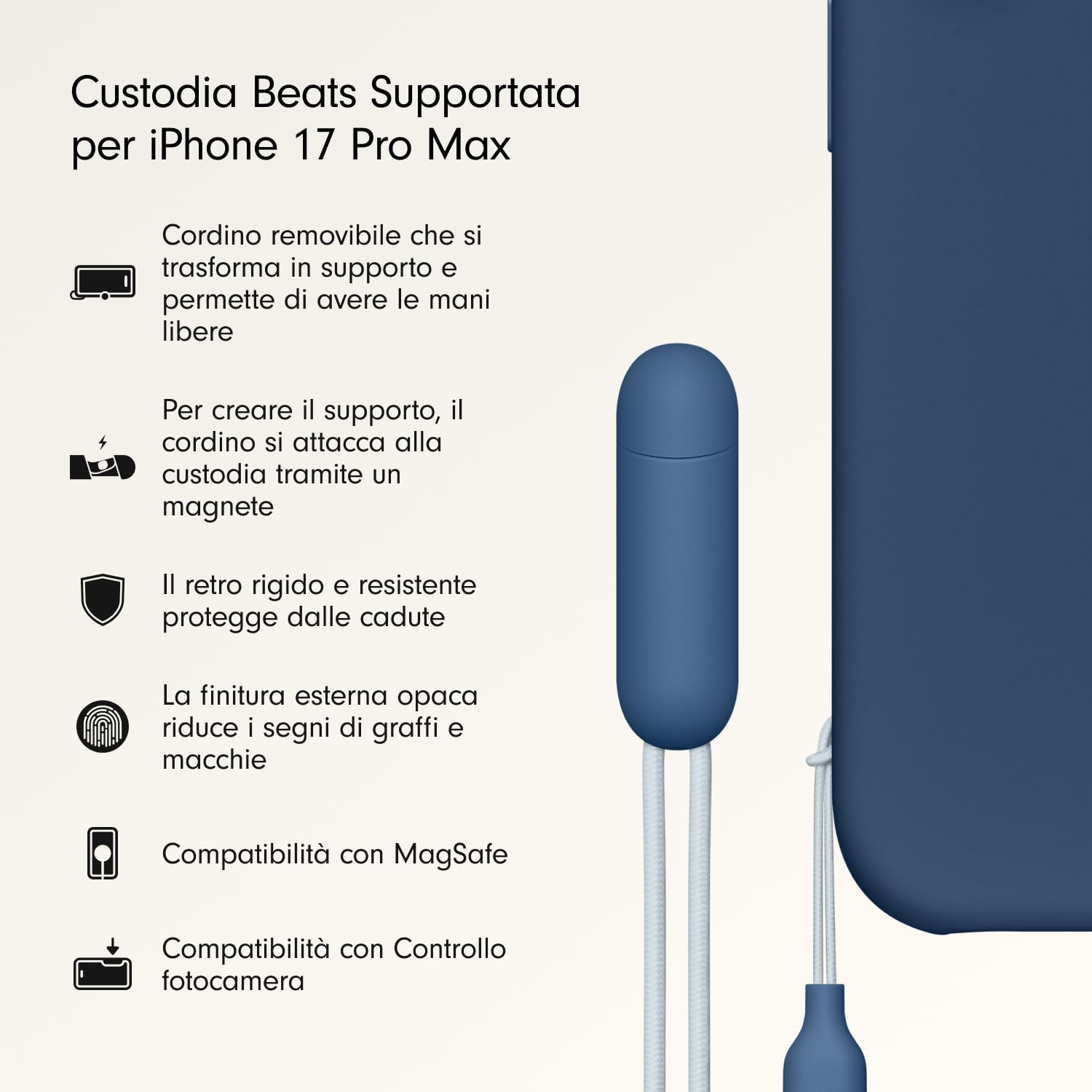 beats-custodia-rigida-per-iphone-17-pro-max-con-magsafe-e-cordino-supporto-blu-r image 2