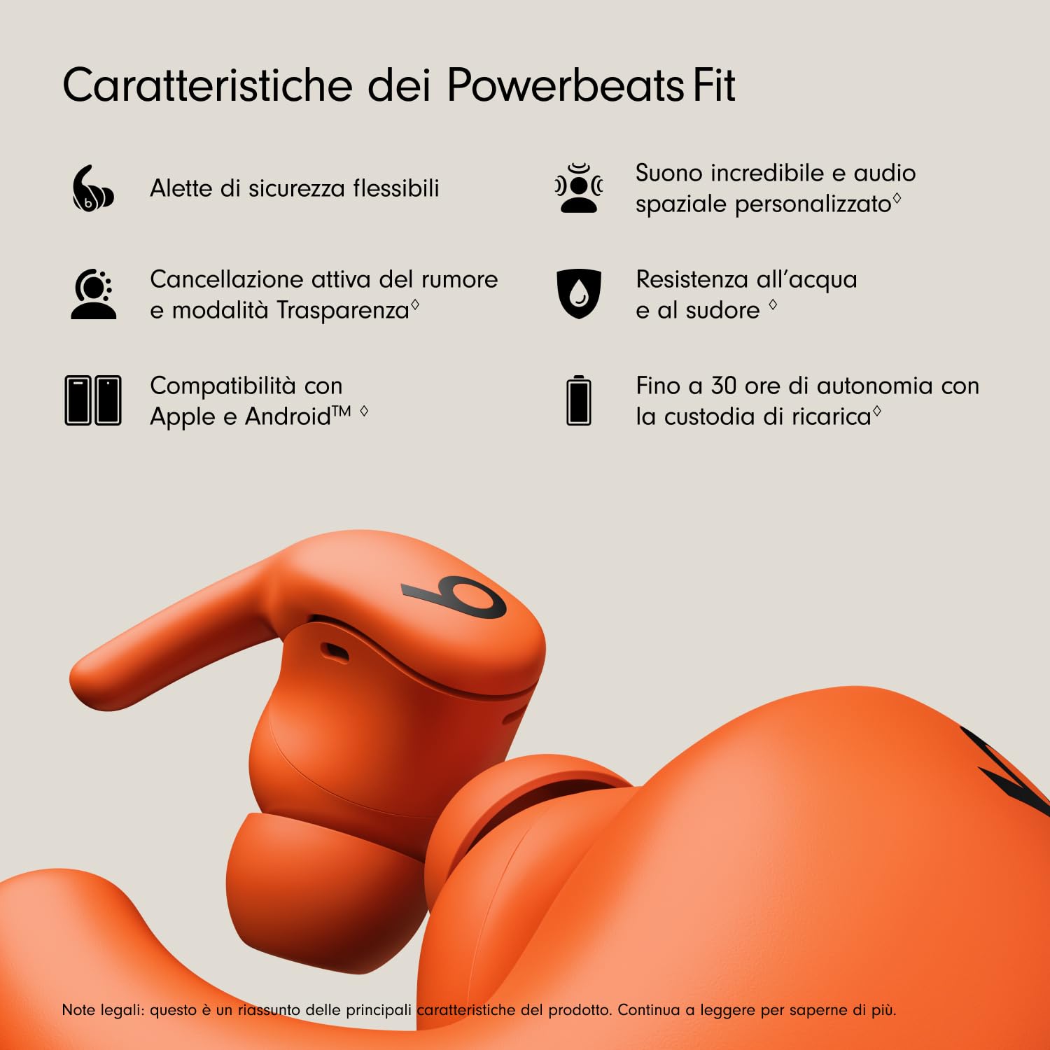beats-powerbeats-fit-auricolari-wireless-anc-ipx4-arancione image 2