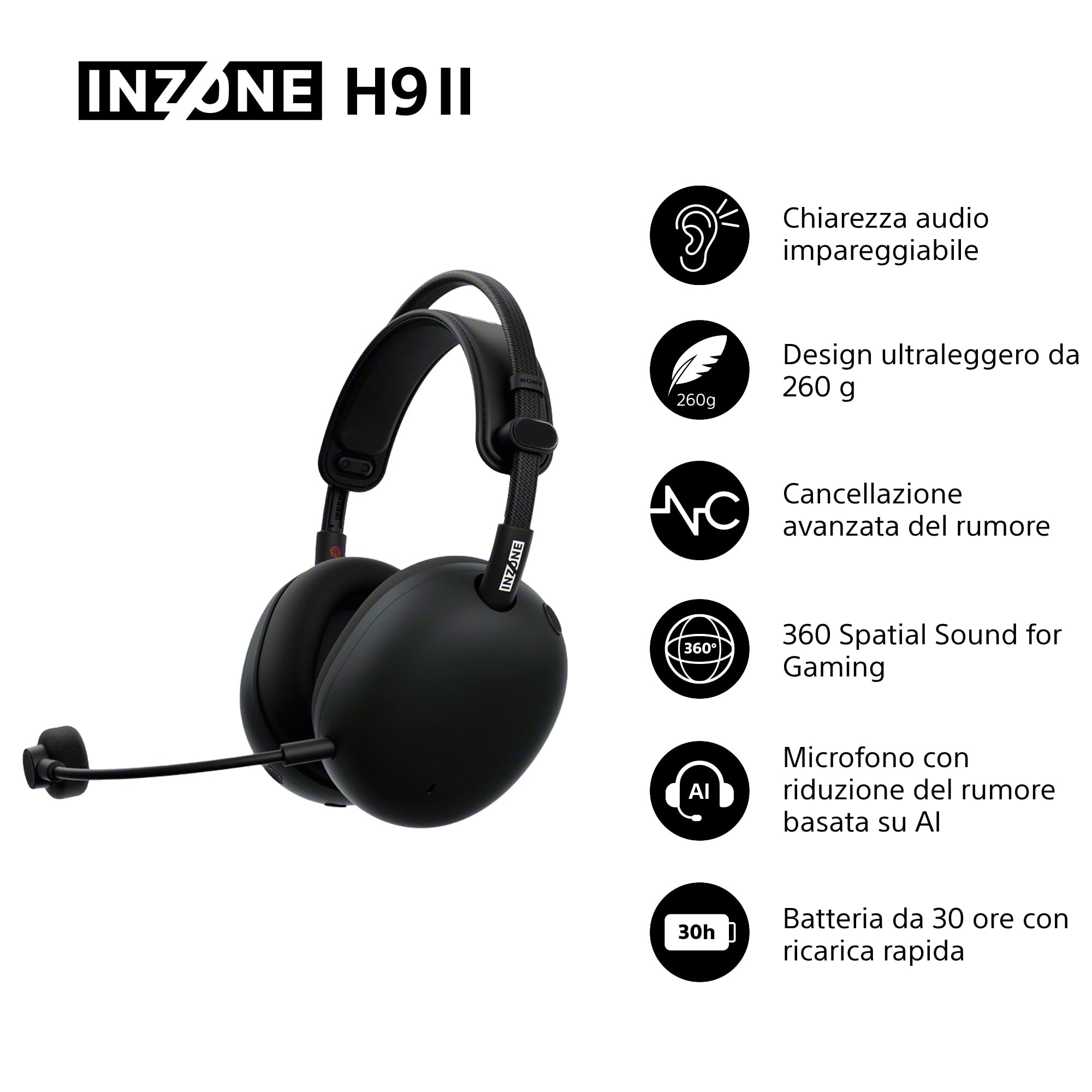 sony-inzone-h9-ii-cuffie-gaming-wireless-con-noise-cancelling-audio-spaziale-360 image 2