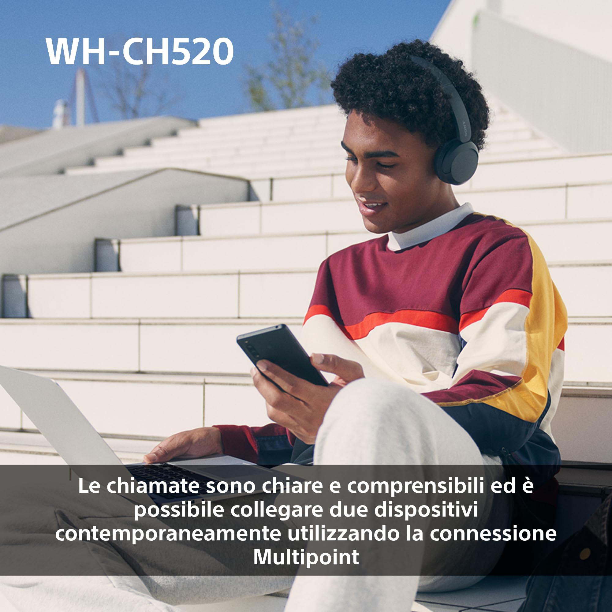 sony-wh-ch520-cuffie-wireless-on-ear-nero-50h-batteria-multipoint-dsee image 8